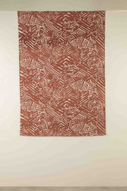 PRINT & PATTERN RUGS Hidden Bull Printed Rug (Madder Red)