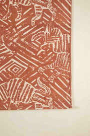 PRINT & PATTERN RUGS Hidden Bull Printed Rug (Madder Red)