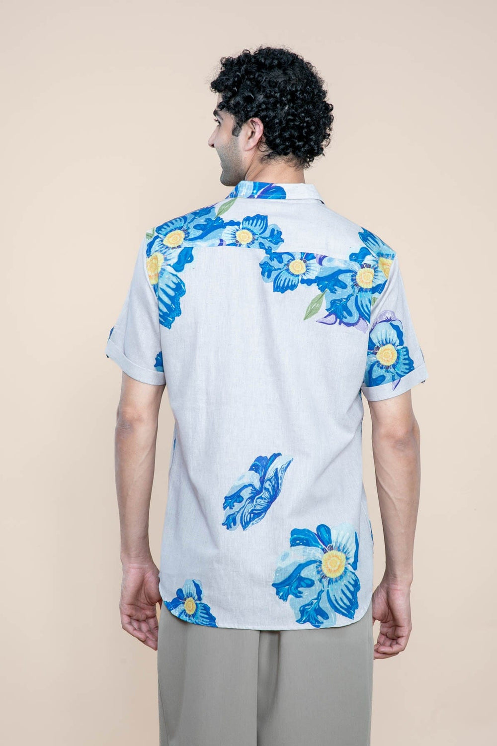 SHIRTS Himalayan Blue Poppy Printed Shirt (Blue)