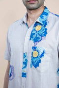 SHIRTS Himalayan Blue Poppy Printed Shirt (Blue)