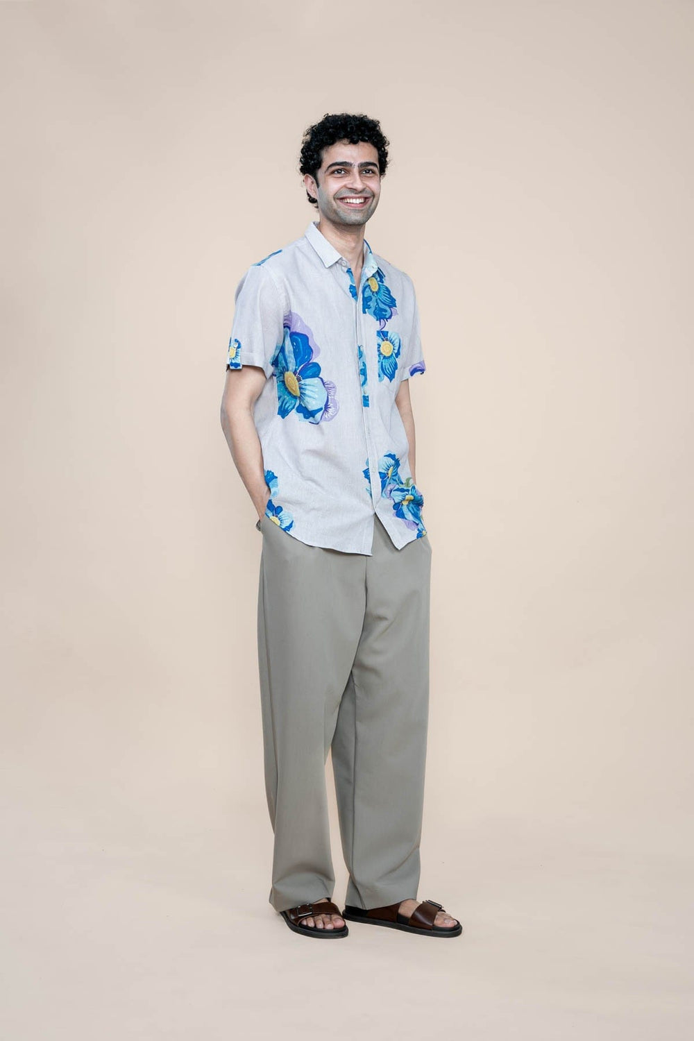 SHIRTS Himalayan Blue Poppy Printed Shirt (Blue)
