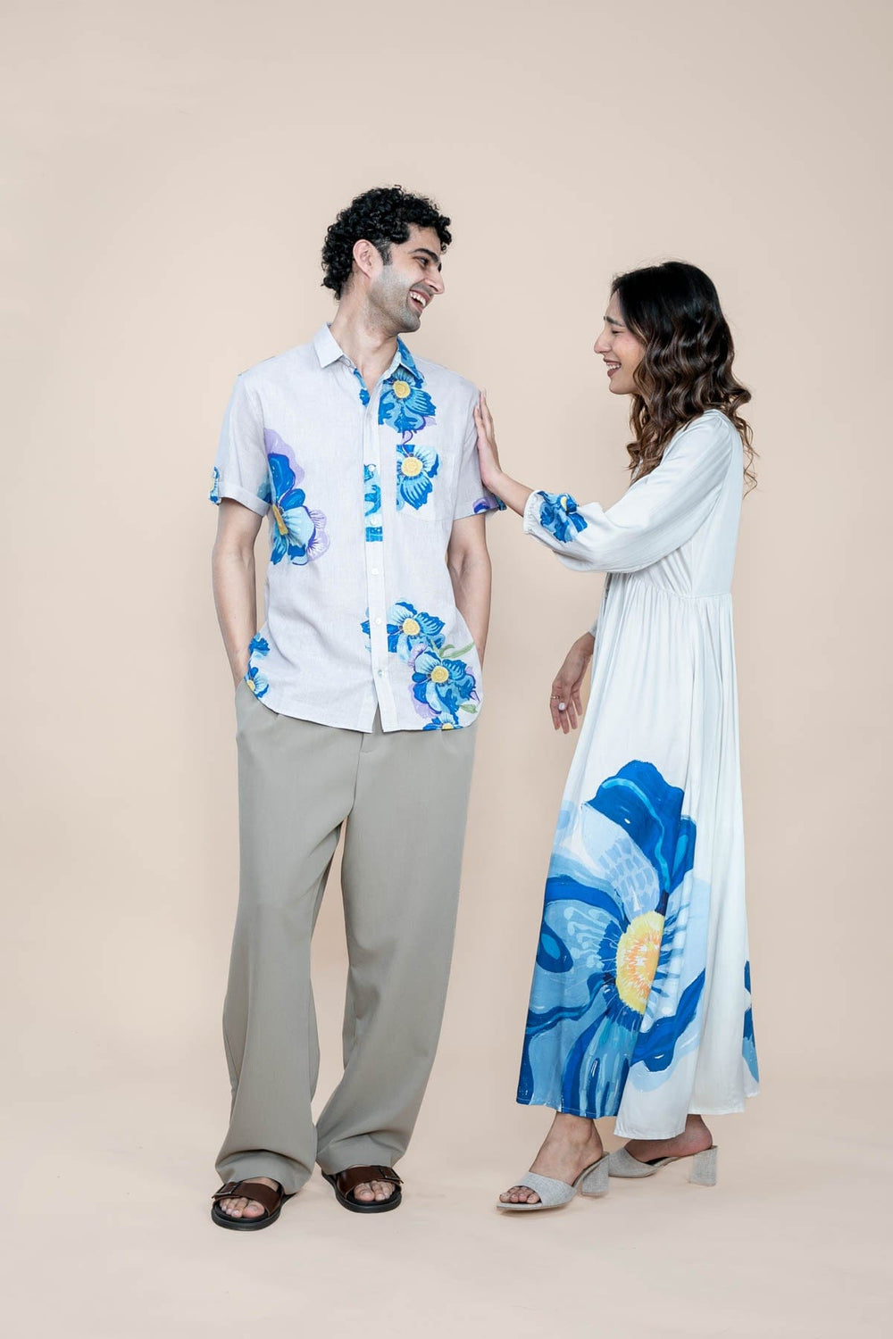 SHIRTS Himalayan Blue Poppy Printed Shirt (Blue)