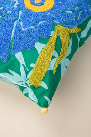 PRINT & PATTERN CUSHIONS Himalyan Blue Poppy Blue Cushion Cover (41 X 41 Cm)