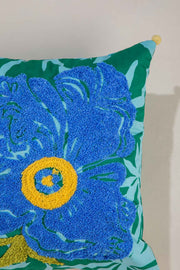 PRINT & PATTERN CUSHIONS Himalyan Blue Poppy Blue Cushion Cover (41 X 41 Cm)