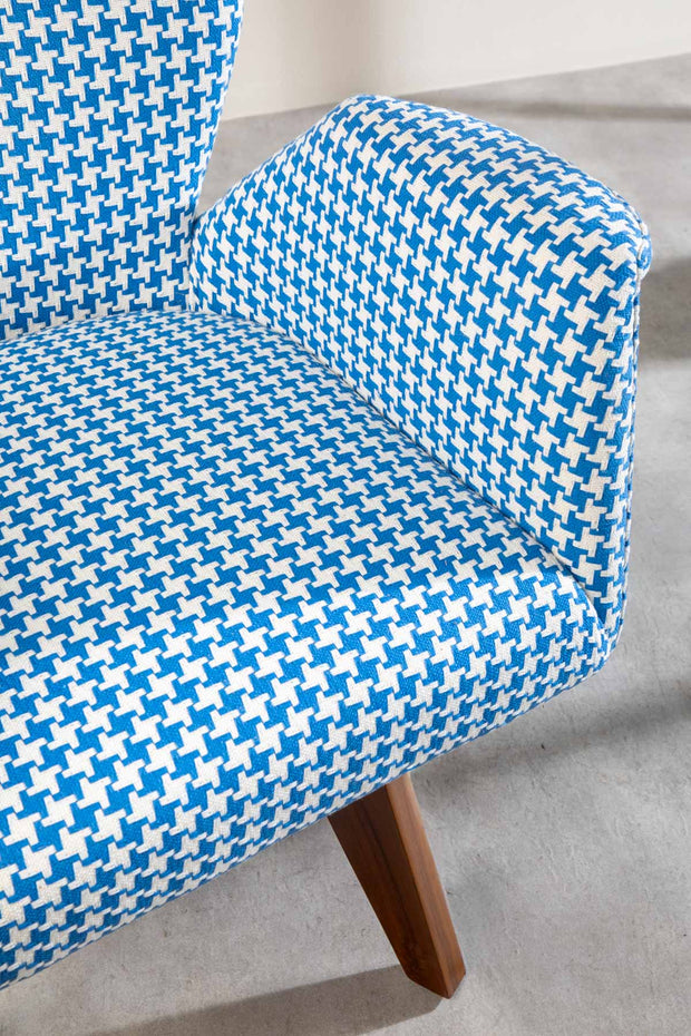 SOLID & TEXTURED UPHOLSTERY FABRICS Houndstooth Solid Upholstery Fabric (Blue)