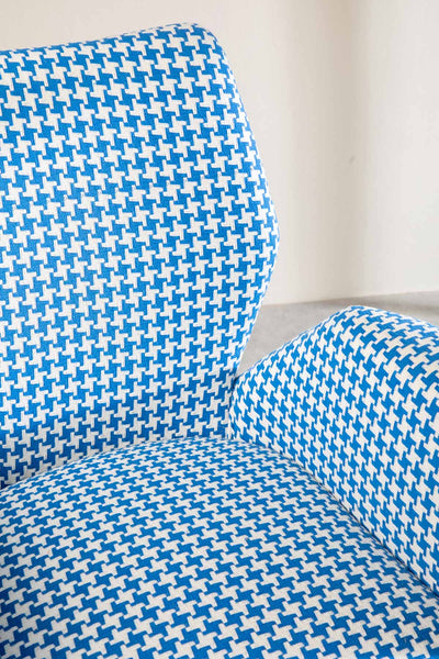 SOLID & TEXTURED UPHOLSTERY FABRICS Houndstooth Solid Upholstery Fabric (Blue)