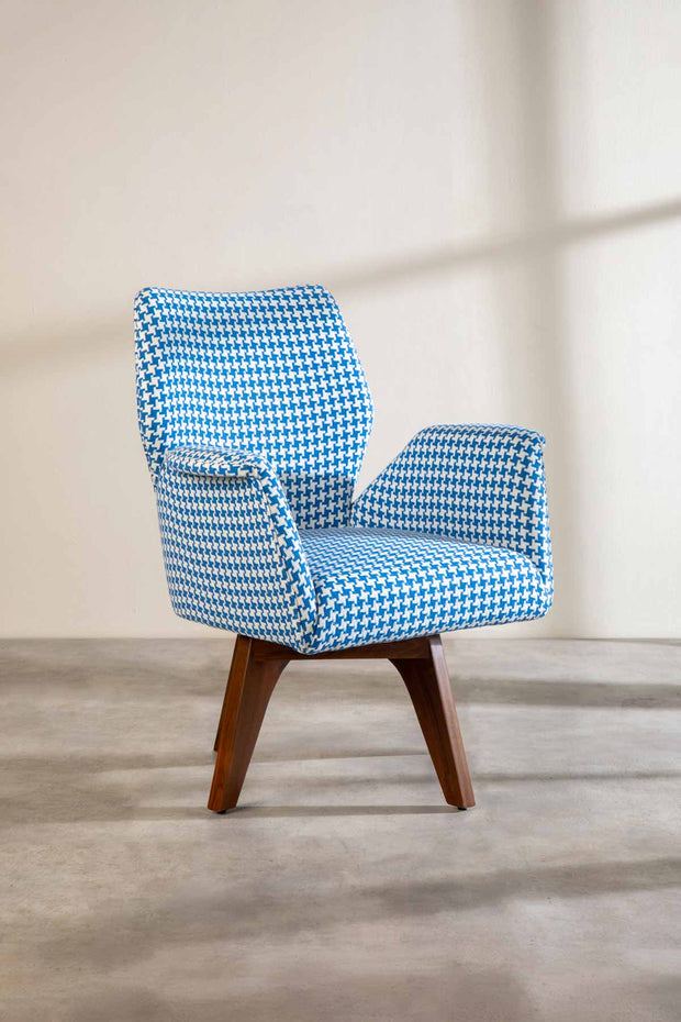 SOLID & TEXTURED UPHOLSTERY FABRICS Houndstooth Solid Upholstery Fabric (Blue)