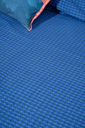 SOLID & TEXTURED BEDCOVERS Houndstooth Woven Cotton Bedcover (Midnight Blue)