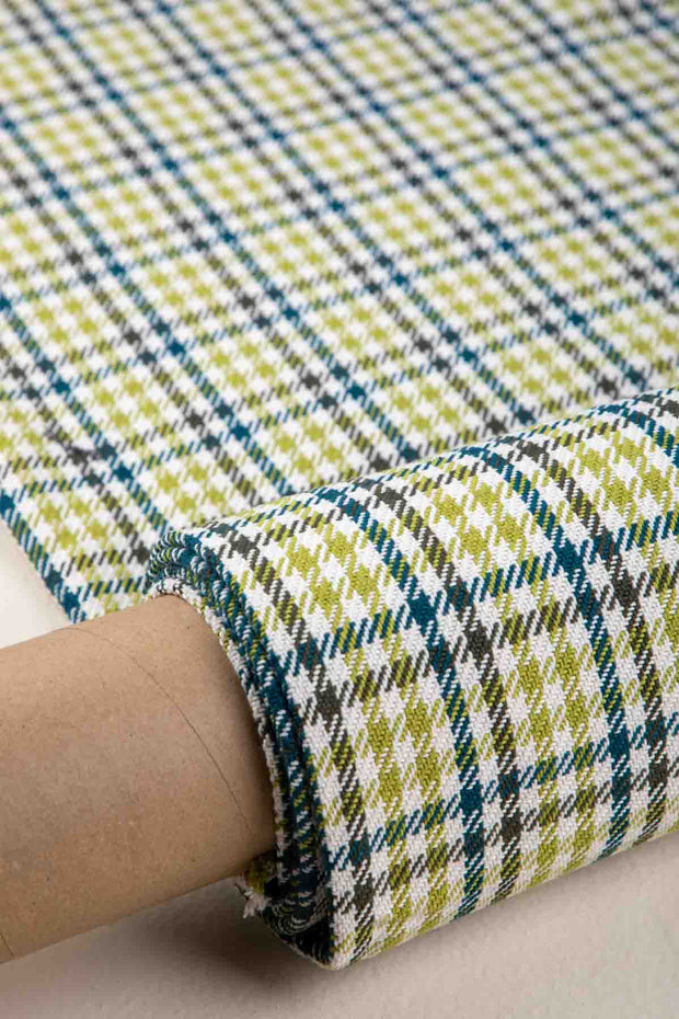 PRINT & PATTERN UPHOLSTERY FABRICS Houndstooth Solid Upholstery Fabric (Olive Green)