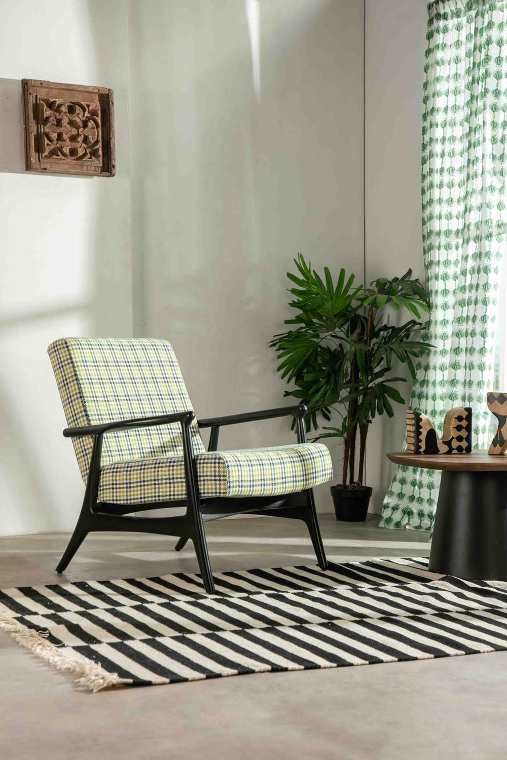 Houndstooth Olive Green Fabric
