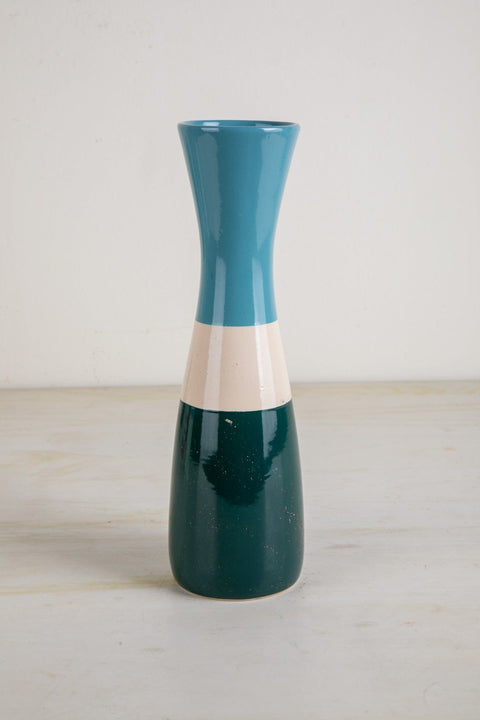 FLOWER VASES Hourglass Soft Blue Ceramic Vase