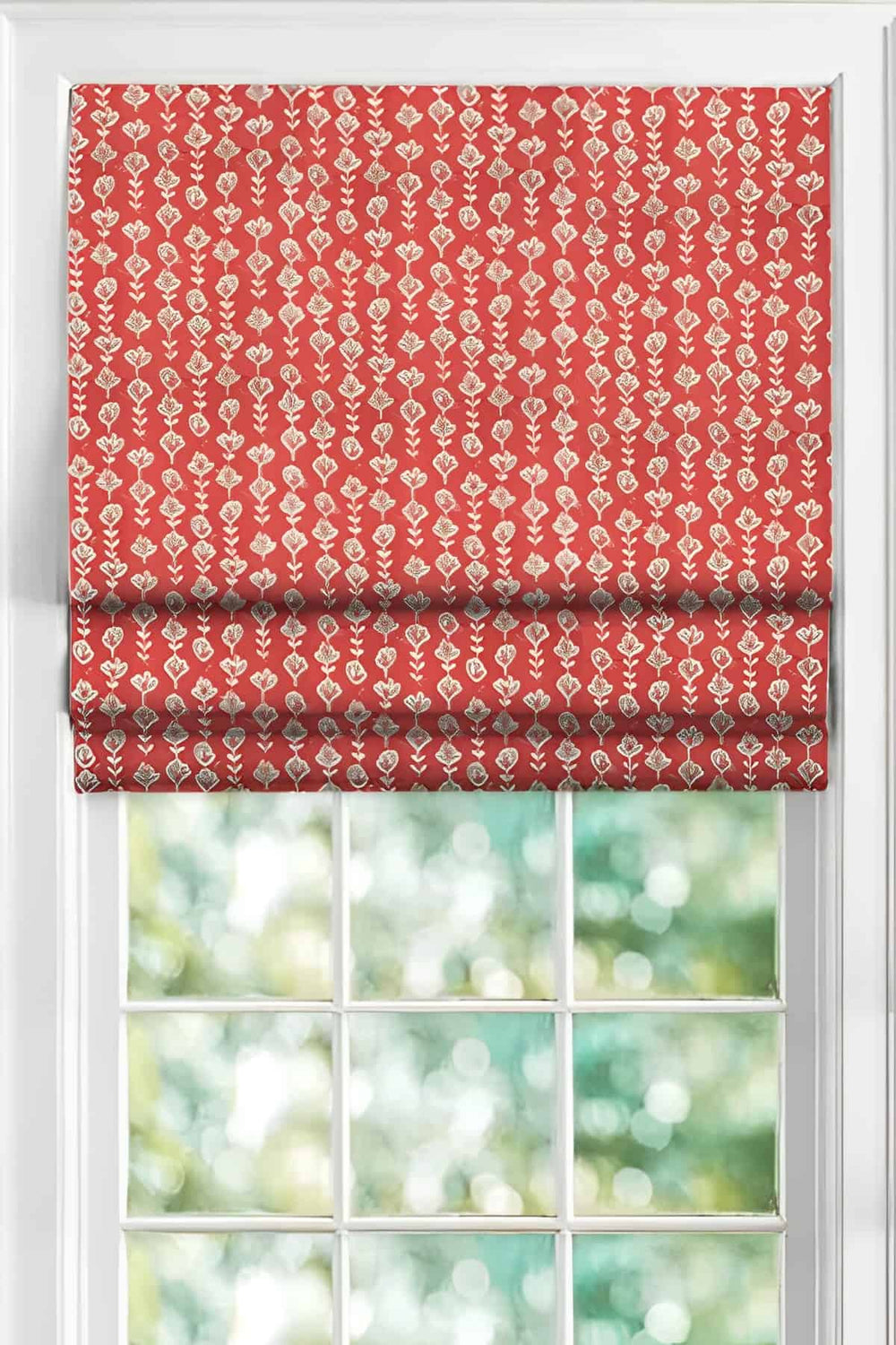 Huki Cotton Drapes And Blinds (Brick Red)
