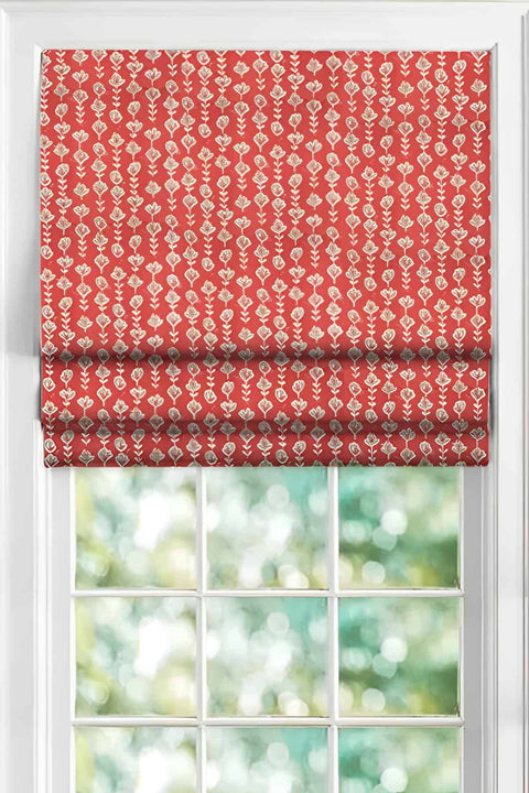 CURTAINS Huki Cotton Drapes And Blinds (Brick Red)