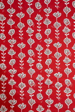 Huki Printed Upholstery Fabric (Brick Red)