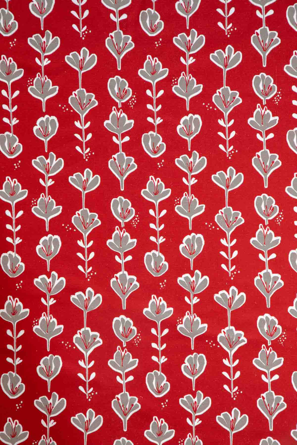 Huki Printed Heavy Fabric And Curtains (Brick Red)