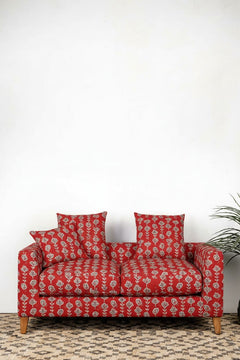 PRINT & PATTERN UPHOLSTERY FABRICS Huki Printed Upholstery Fabric (Brick Red)