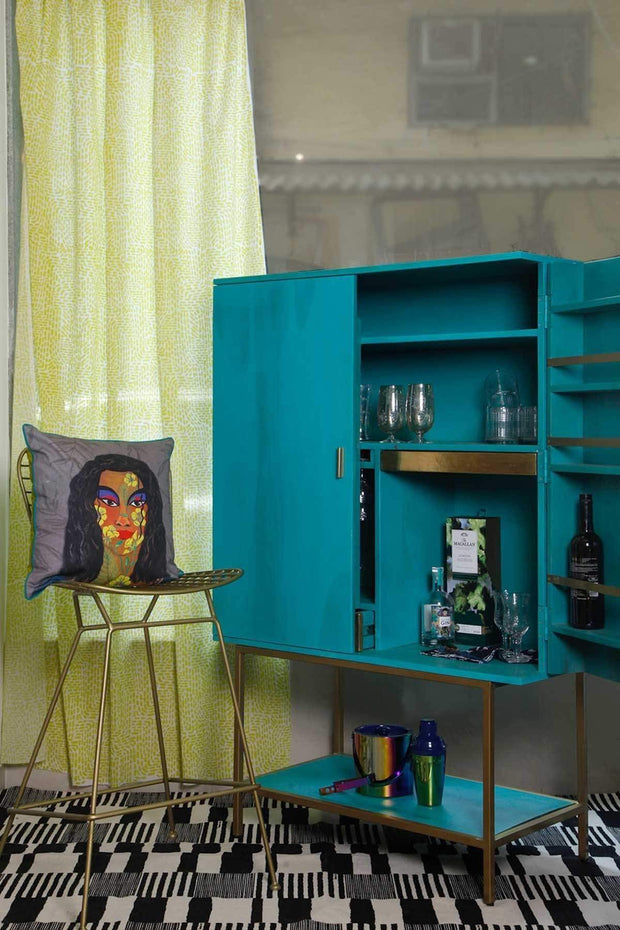 BAR CABINET Hypnotique Blue Bar Cabinet