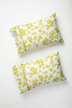Inky Blossom Spring Yellow Pillow Cover Set (Set of 2)