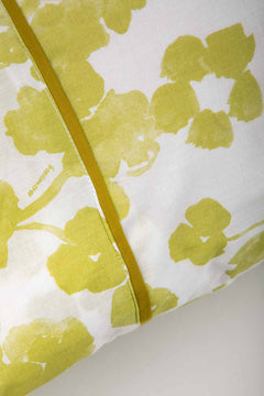 PILLOWS & SHAMS Inky Blossom Spring Yellow Pillow Cover Set (Set of 2)
