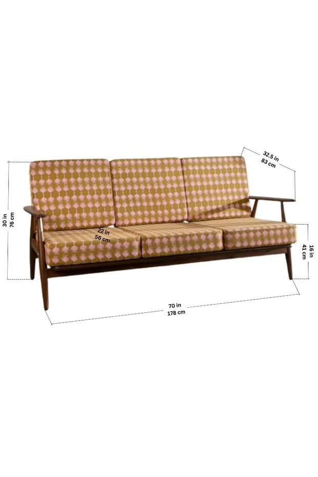 SOFAS Inni Teak Wood Three Seater