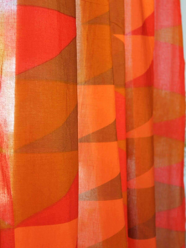 SHEER FABRIC AND CURTAINS JIDDU DYED SHEER FABRIC AND CURTAINS (ORANGE)