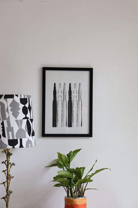 WALL ACCENTS Jiva Pods Wall Art (Black And White)