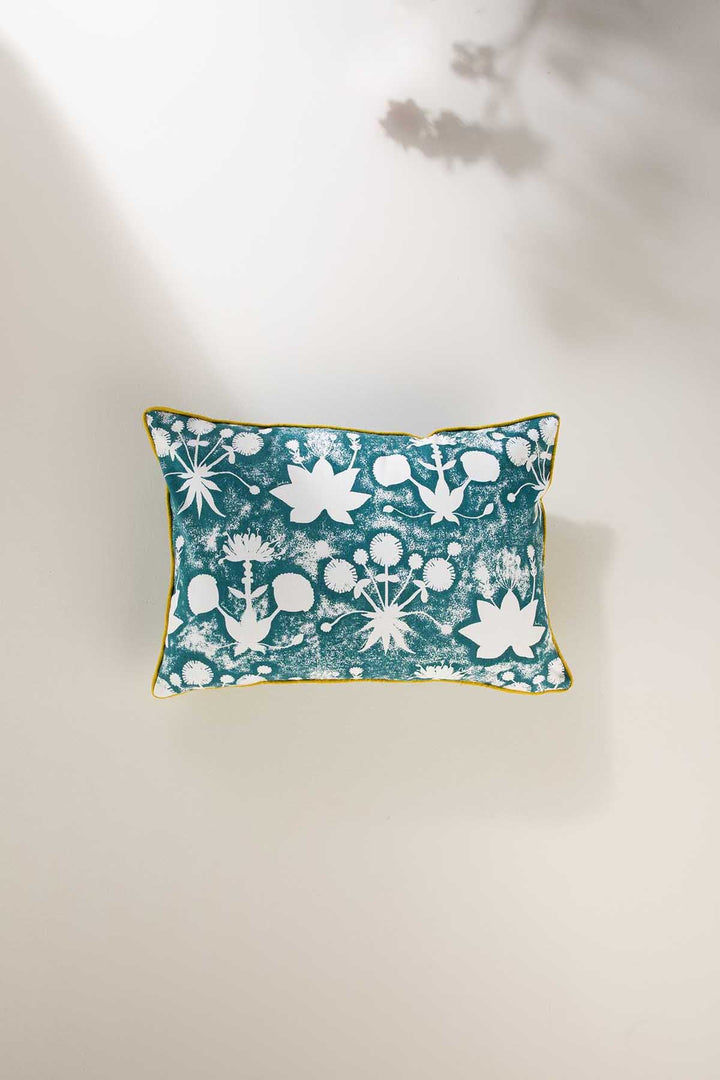 PRINT & PATTERN CUSHIONS Juba Sativa Teal Balance Cushion Cover (36 Cm X 50 Cm)
