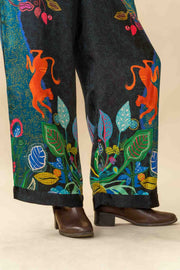 BOTTOMS Kabini Tiger Boxy Pants (Nightsky Teal)