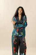 TOPS Kabini Tiger Boxy Shirt (Nightsky Teal)
