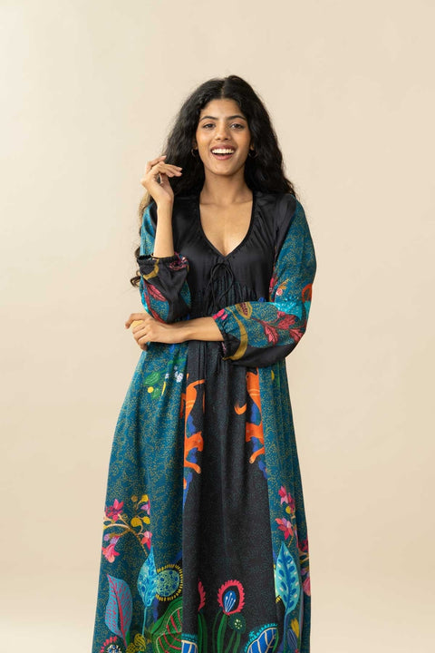 DRESSES Kabini Tiger Midi Dress (Nightsky Teal)