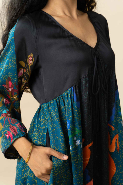 DRESSES Kabini Tiger Midi Dress (Nightsky Teal)