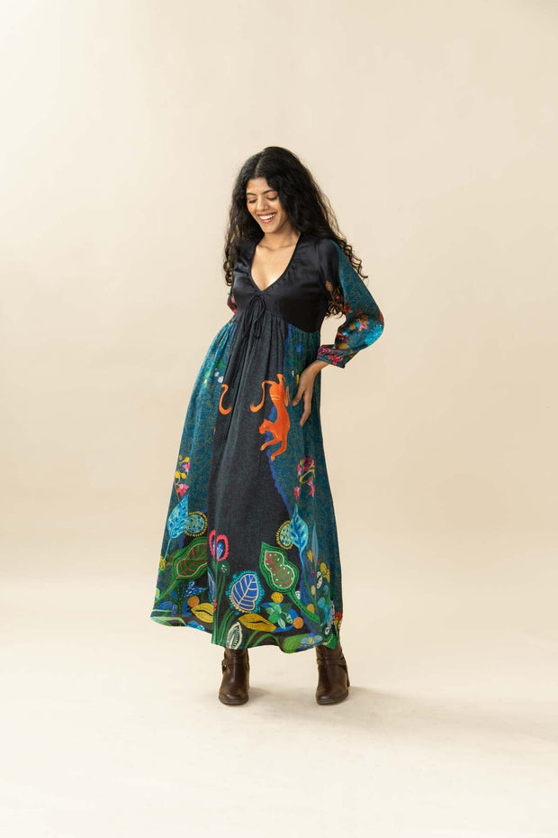 DRESSES Kabini Tiger Midi Dress (Nightsky Teal)