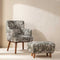 Kabo Accent Chair in Toddy Palm Moss Grey Fabric