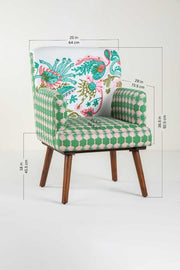 ARMCHAIRS & ACCENTS Embroidered Passiflora Dream Kabo Teak Wood Armchair