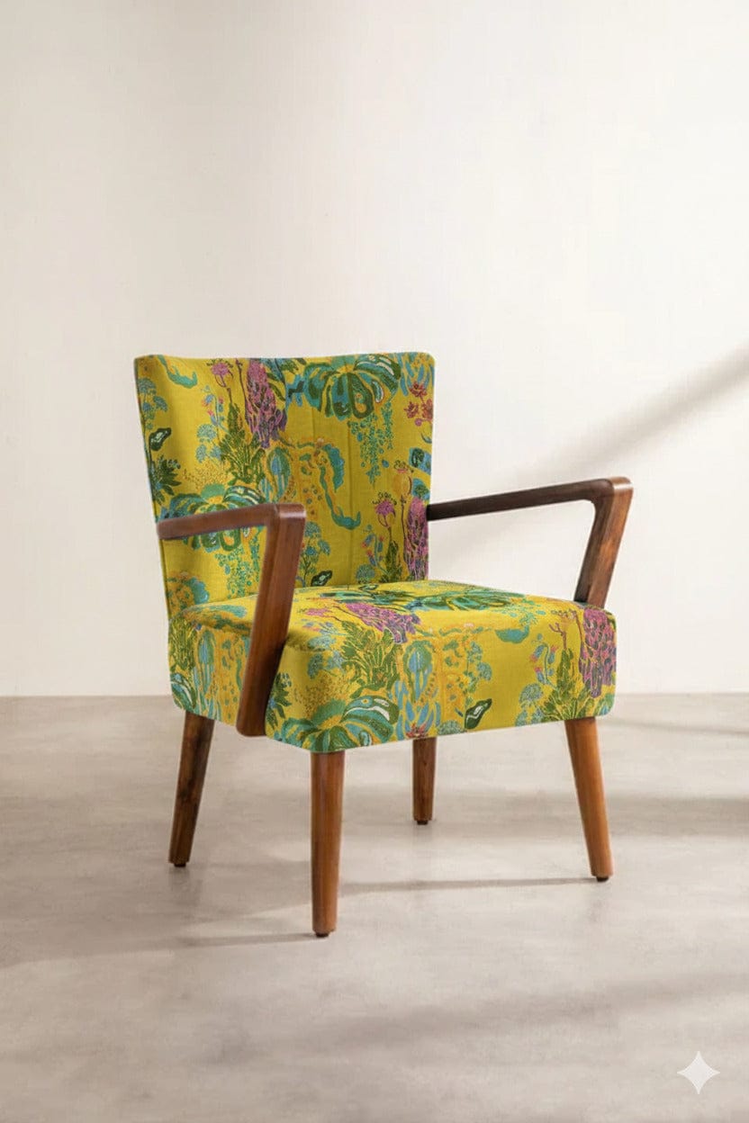 PRINT & PATTERN UPHOLSTERY FABRICS Kachnar Printed Upholstery Fabric (Yellow Fields)