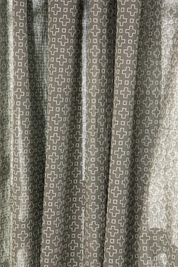 CURTAINS Kada Cotton Drapes And Blinds (Ivory And Grey)