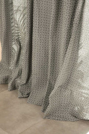 PRINT & PATTERN HEAVY FABRICS Kada Patterned Heavy Fabric And Curtains (Ivory And Grey)