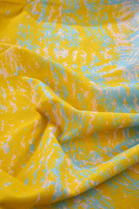 PRINT & PATTERN UPHOLSTERY FABRICS Kagal Dawn Yellow Printed Upholstery Fabric