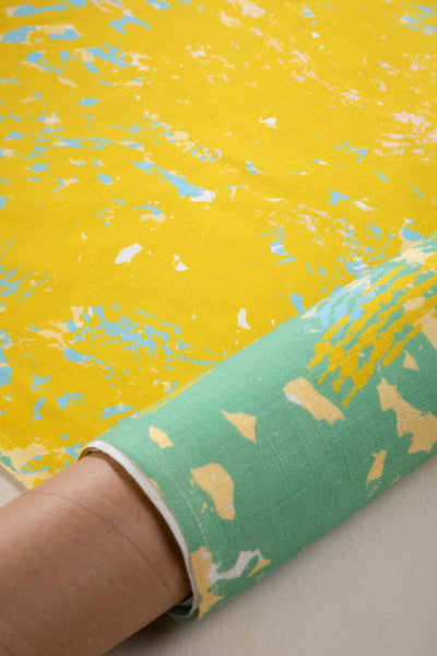 PRINT & PATTERN UPHOLSTERY FABRICS Kagal Dawn Yellow Printed Upholstery Fabric