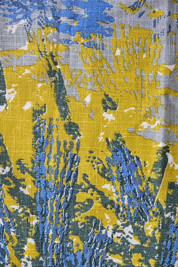 PRINT & PATTERN HEAVY FABRICS Kagal Printed Heavy Fabric And Curtains (Blue And Yellow)