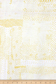 COTTON FABRIC AND CURTAINS Kantha Cotton Fabric And Curtains (Yellow)