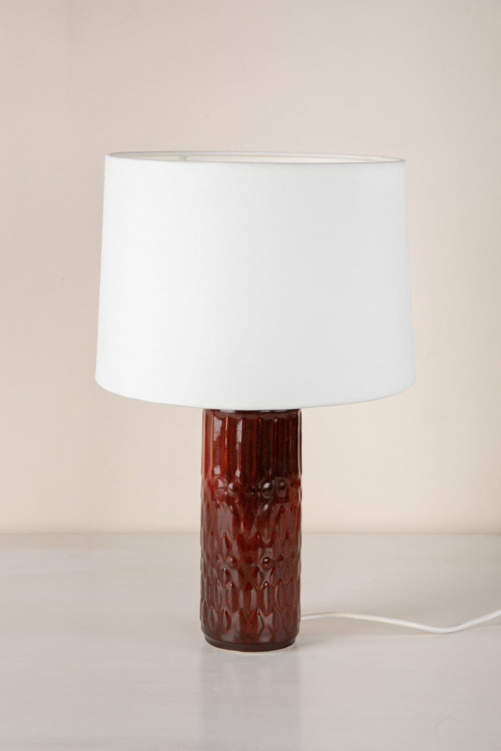 Karah Ceramic Table Lamp (Mineral Red)