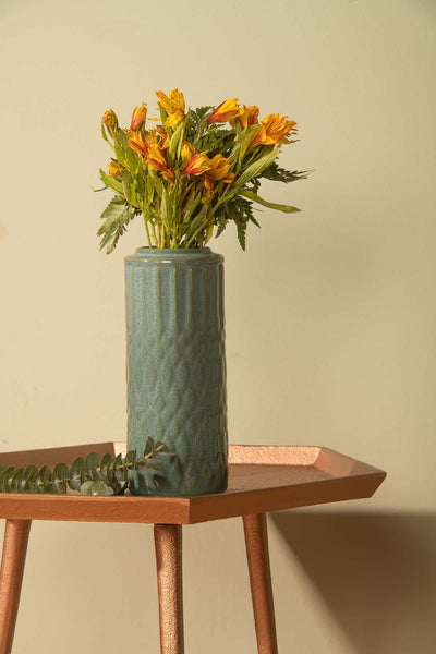 FLOWER VASES Karah Ceramic Vase (Jade Blue)