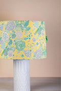 Damask Rose Medium Taper Drum Lampshade (Butter Yellow)