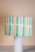 Geo Block Medium Drum Lampshade (Celadon Green)