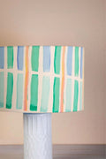 Geo Block Medium Drum Lampshade (Celadon Green)
