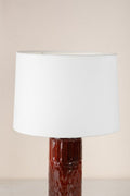 Karah Mineral Red Ceramic Table Lamp with Solid Drum Lampshade (Off White)