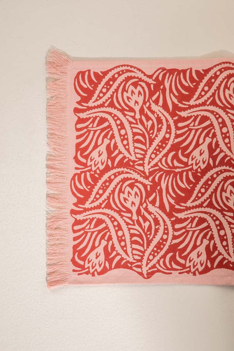 TABLE MATS Karee Coral Red Table Mat (Set Of 4)