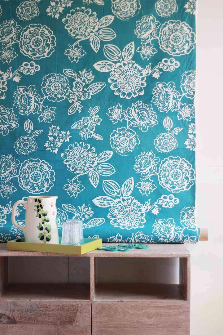 UPHOLSTERY FABRIC Kausuma Turquoise Upholstery Fabric