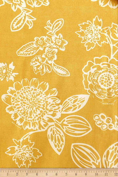PRINT & PATTERN HEAVY FABRICS Kausuma Printed Heavy Fabric And Curtains (Mustard)